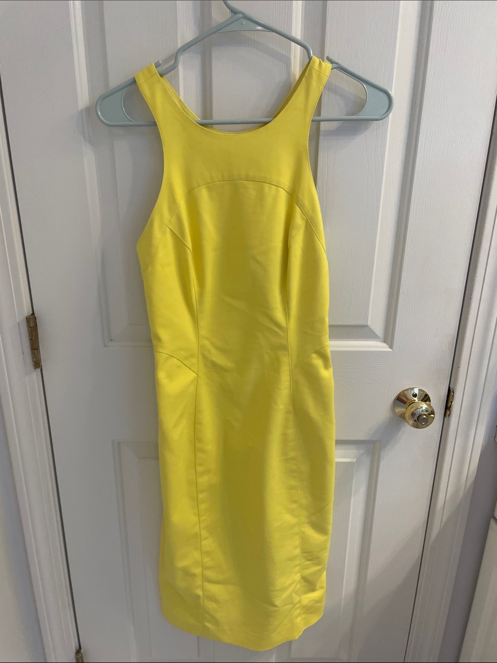 Veronica Beard Scuba Racerback Bright Yellow Dress
